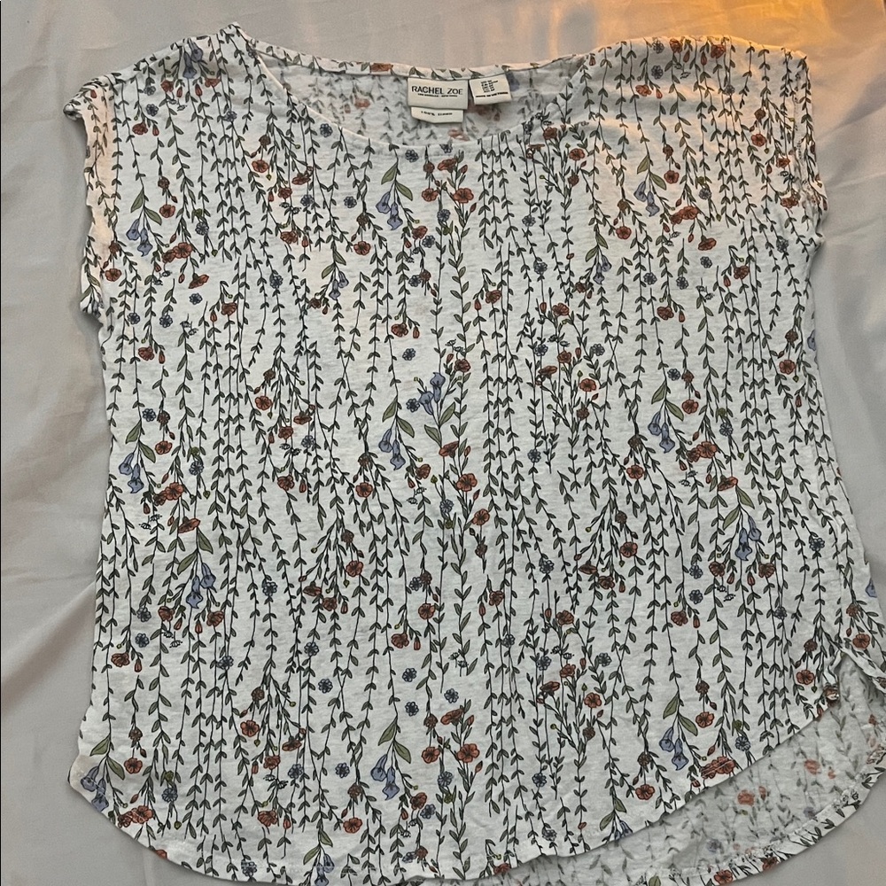 Rachel Zoe Women's Floral Vine Print Blouse - White